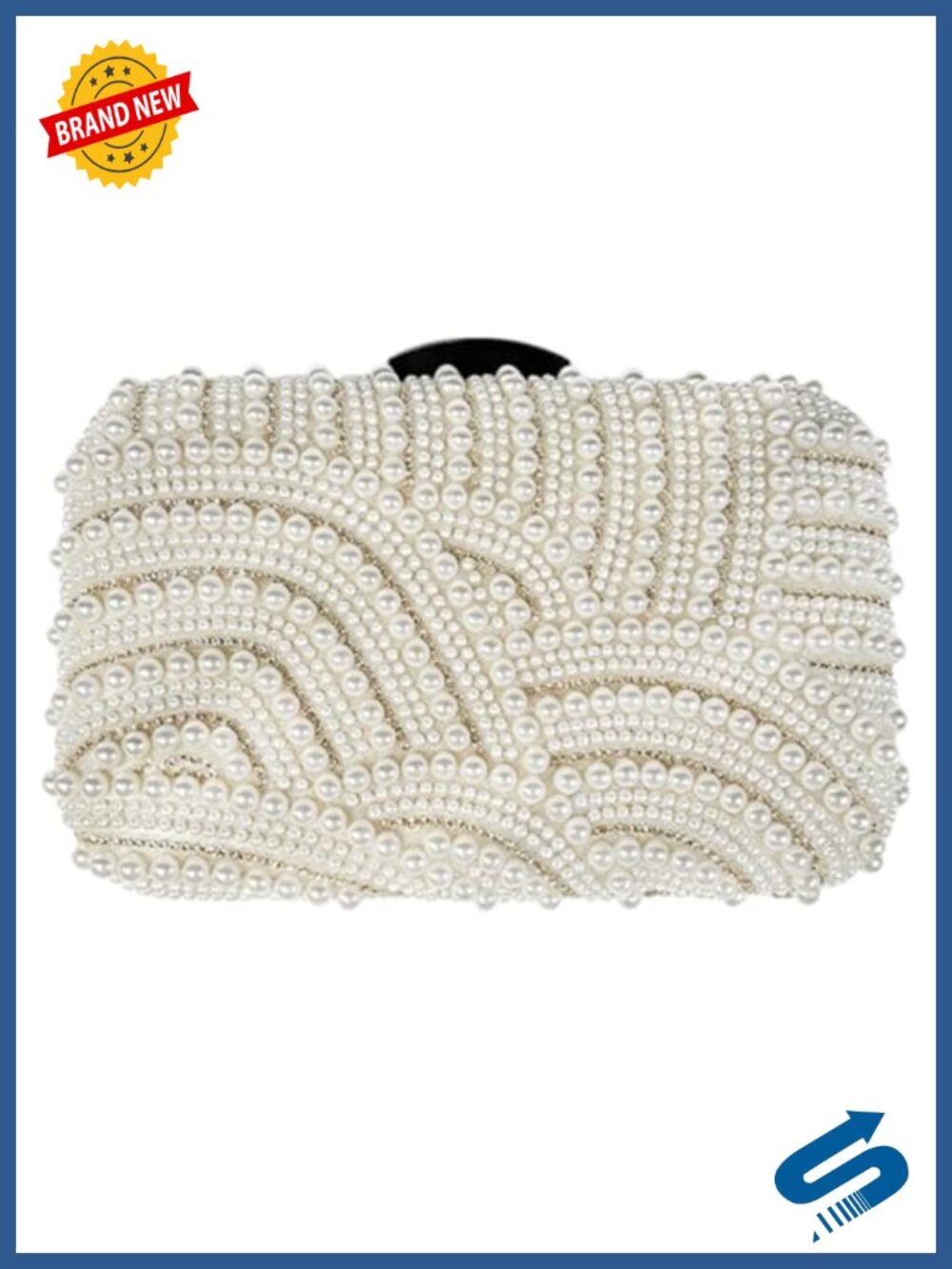 Pearl Clutch Purse Evening Bag Beaded Handbag for Wedding Formal Events